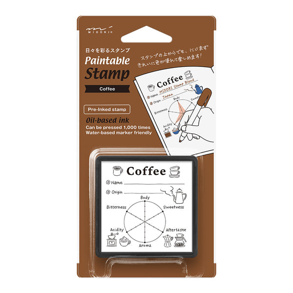 Midori Pre-Inked Paintable Stamp - Coffee