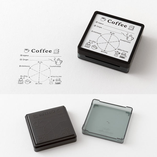 Midori Pre-Inked Paintable Stamp - Coffee