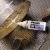Pentel White Permanent Marker - 6.6mm Broad Point