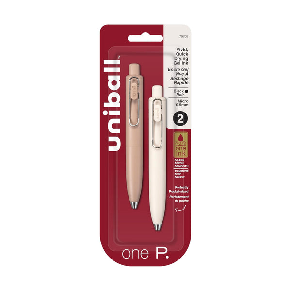 Uni-ball ONE P Gel Pen 0.5mm 2pk - Coffee & Yogurt