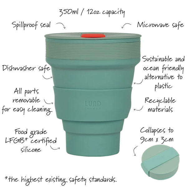 Lund Collapsible Coffee Cup - Mint