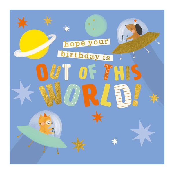 Art File Birthday Greeting Card - Out Of This World! Space Pets