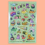 Turtle's Soup Glitter Vinyl Sticker Sheet - Sushi Animals