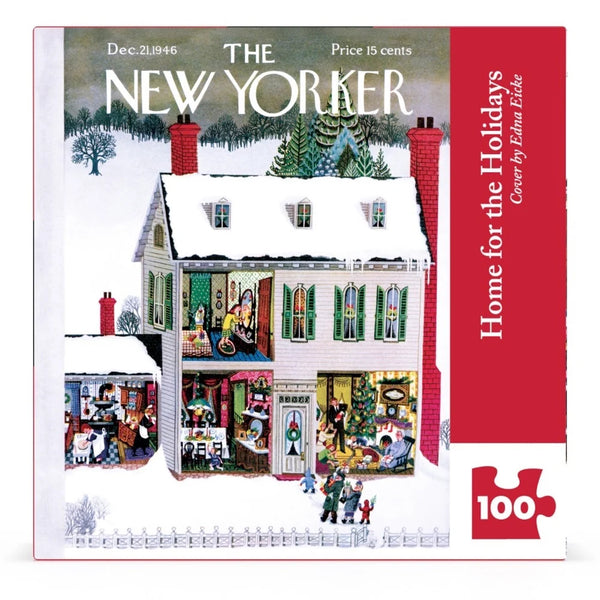 New York Puzzle Mini 100pc - The New Yorker, Home for the Holidays