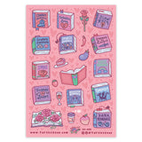 Turtle's Soup Glitter Vinyl Sticker Sheet - Romance Tropes Book Club