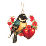 Abbott Hanging Metal Ornament - Bird with Hearts