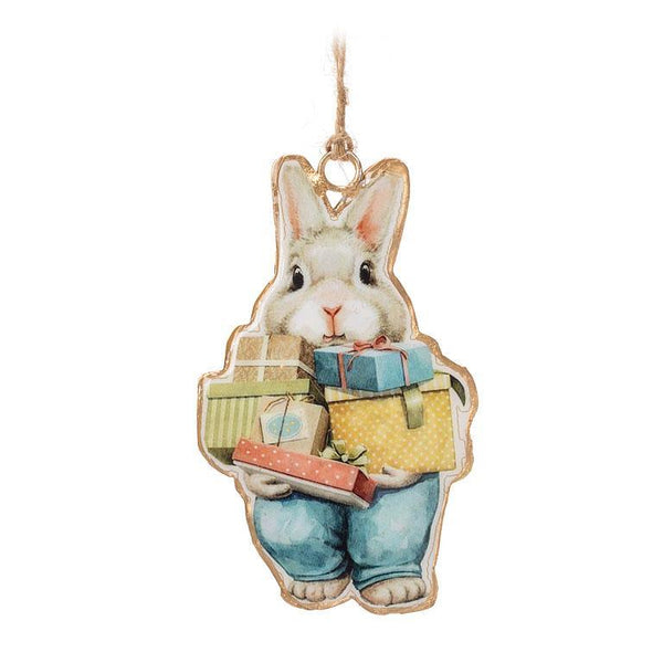 Abbott Hanging Metal Ornament - Sweet Rabbit, 4 assorted styles