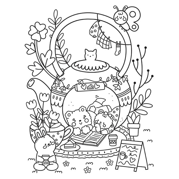 iSeek Creative Coloring: Cozy Café Mini-Coloring Kit by Angelina De Sol