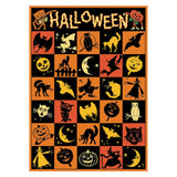 Cavallini Vintage Art Poster - Vintage Halloween Checkerboard
