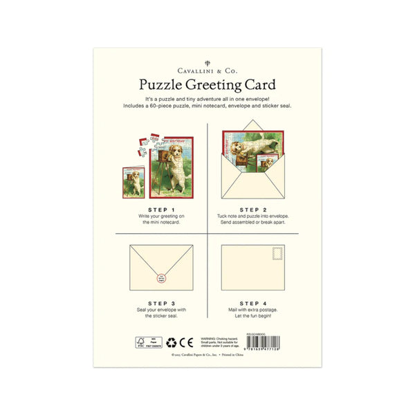 Cavallini 60pc Puzzle Greeting Card - Happy Birthday Dog
