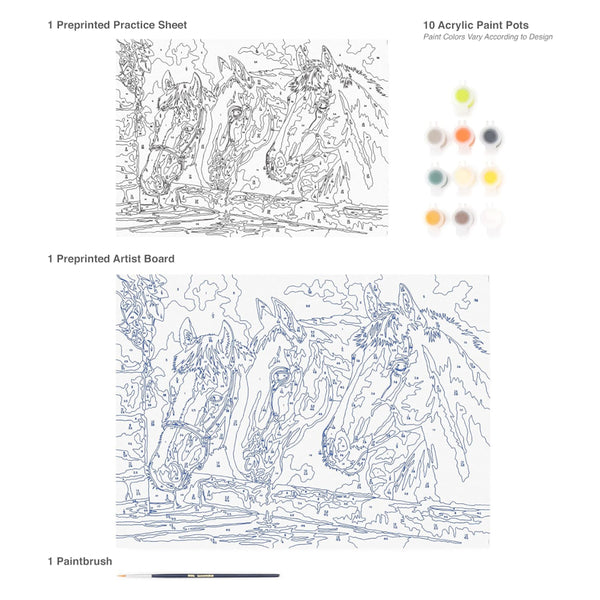 Royal & Langnickel Large Paint By Numbers Kit - Three of a Kind