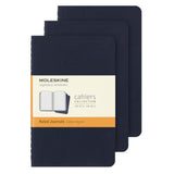 Moleskine Cahier Lined Journals 3pk, Pocket - Indigo Blue