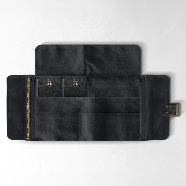 Etchr Artist Roll-Up Pouch - Waxed Black