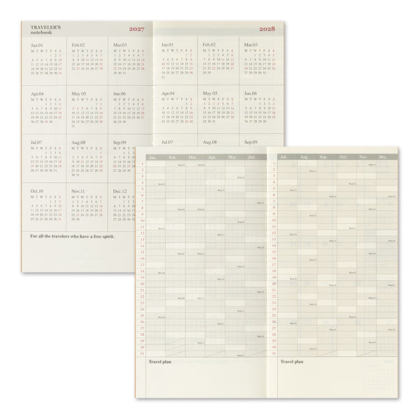 TRAVELER'S Notebook Full Size Refill, Monthly, 2027