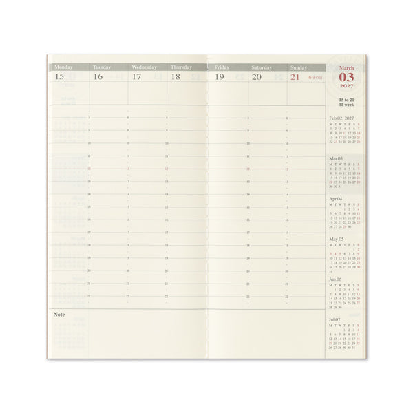 TRAVELER'S Notebook Full Size Refill, Weekly Vertical, 2027