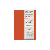 TRAVELER'S Notebook Passport Size Refill, Monthly, 2027