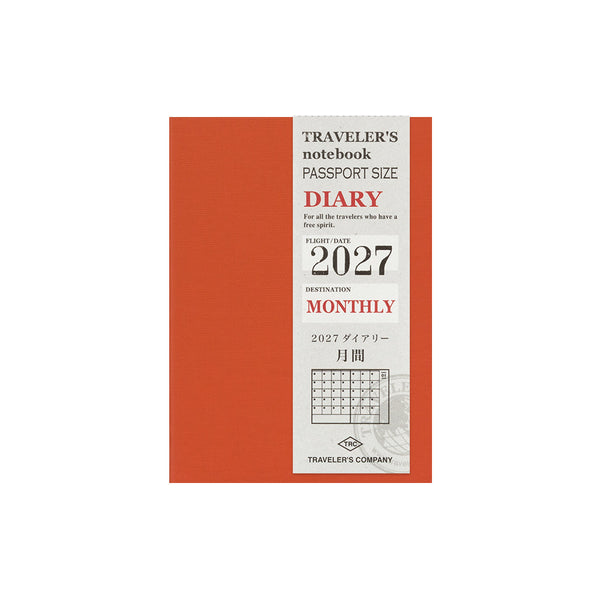 TRAVELER'S Notebook Passport Size Refill, Monthly, 2027