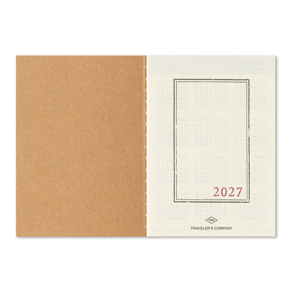 TRAVELER'S Notebook Passport Size Refill, Monthly, 2027