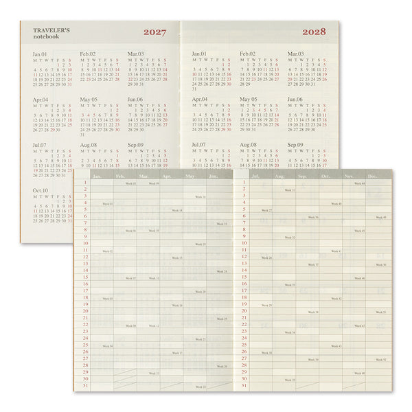 TRAVELER'S Notebook Passport Size Refill, Monthly, 2027