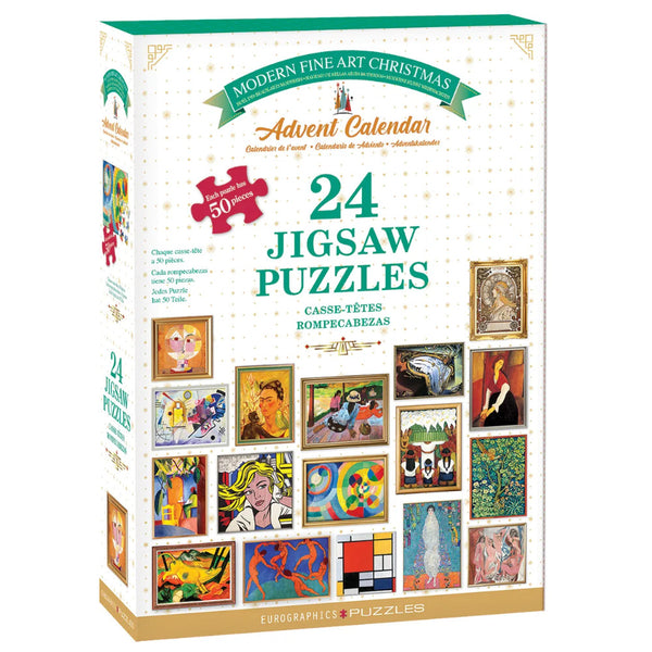 Eurographics Advent Calendar 24 x 50pc Puzzles - Modern Fine Art Christmas