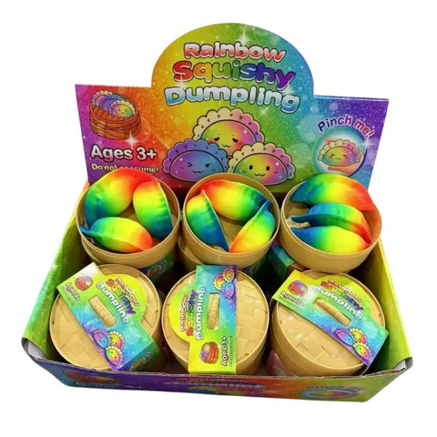 Inome Rainbow Dumpling Squishy Toys in Steamer Basket 3pc Set