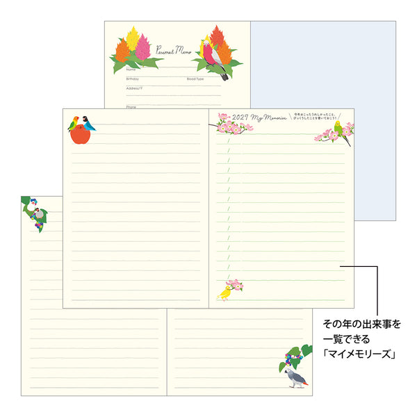 Midori 2027 Agenda - Weekly, A6, Birds