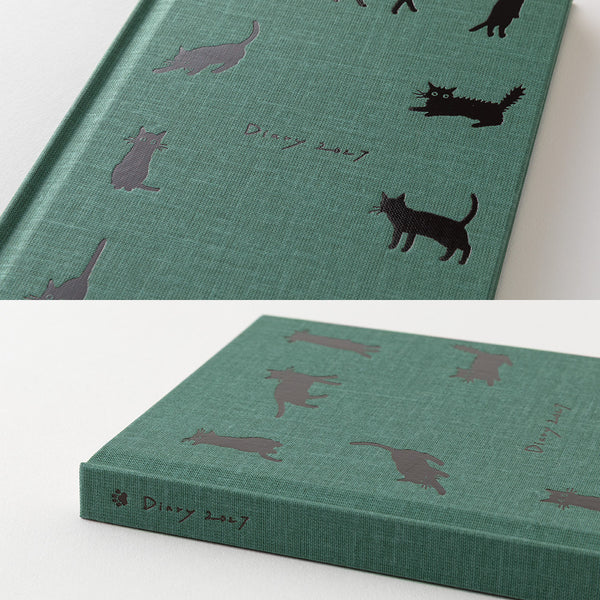Midori 2027 Agenda - Weekly, B6, Hardcover, Green Cat
