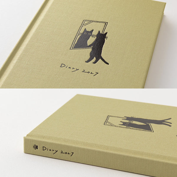 Midori 2027 Agenda - Weekly, B6, Hardcover, Beige Cat