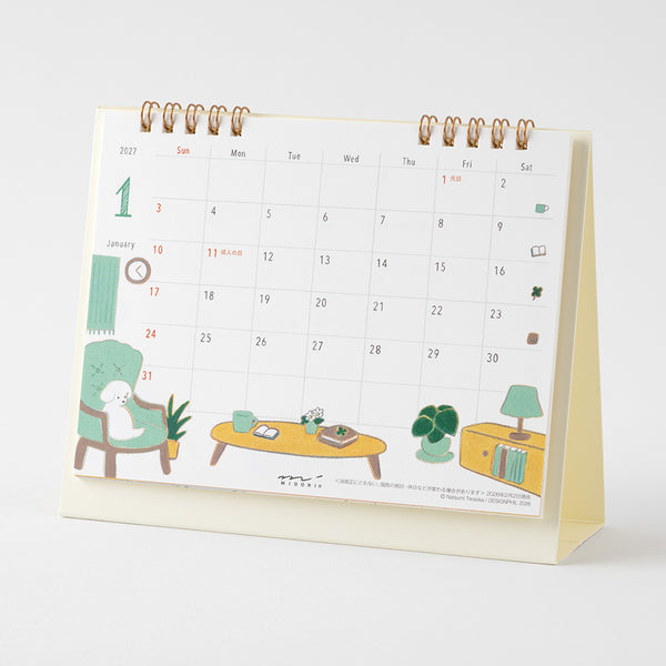 Midori 2027 Desk Calendar - Dog