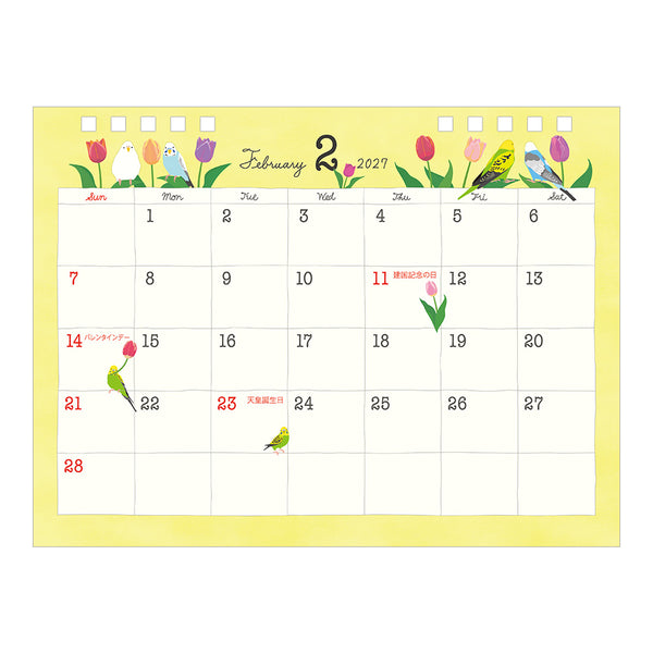 Midori 2027 Desk Calendar - Bird