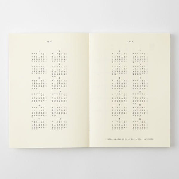 Midori 2027 Agenda - Monthly, A5, White