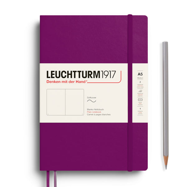 Leuchtturm1917 A5 Medium Softcover Notebook - Blank BURGUNDY