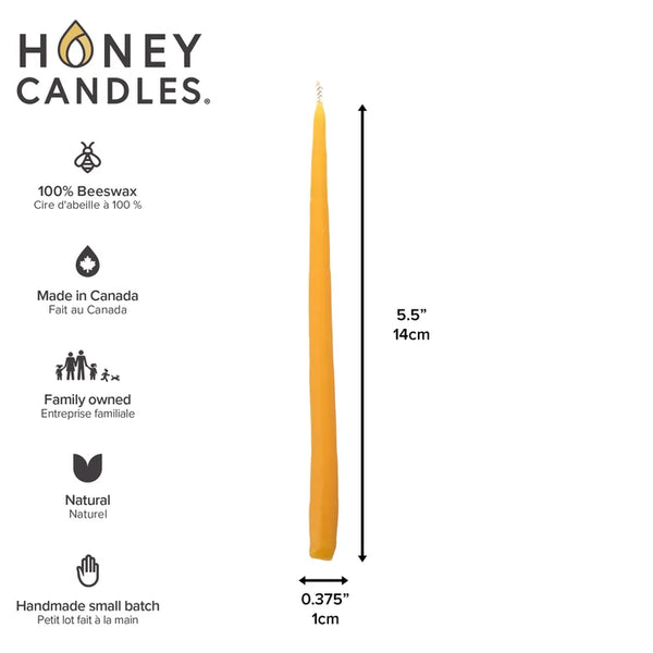 Honey Candles Hand Dipped Hanukkah Candles 45pk, Natural