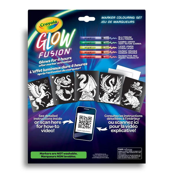 Crayola Glow Fusion Marker Colouring Set - Mythical Creatures