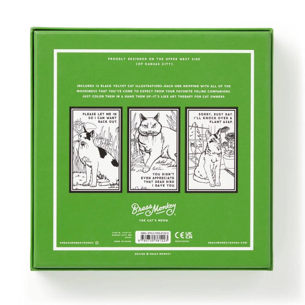 Brass Monkey Magic Velvet Colouring Set - Moody Cats