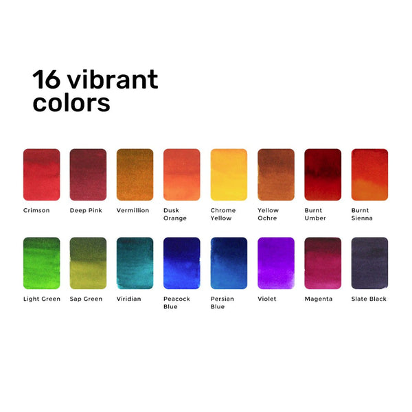 Viviva Colors Colorsheets Watercolour Set - Original 16 Colours