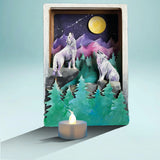McTavish Academy of Art Howling Wolves DIY 3D Wood Craft Art Kit Vancouver Island BC