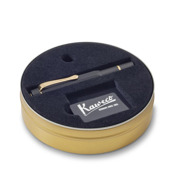 Kaweco AL Sport Piston Fountain Pen, Black/Gold, Medium Nib