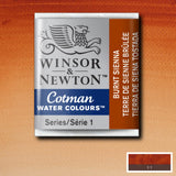 Winsor & Newton Cotman Watercolour Half Pans BURNT SIENNA