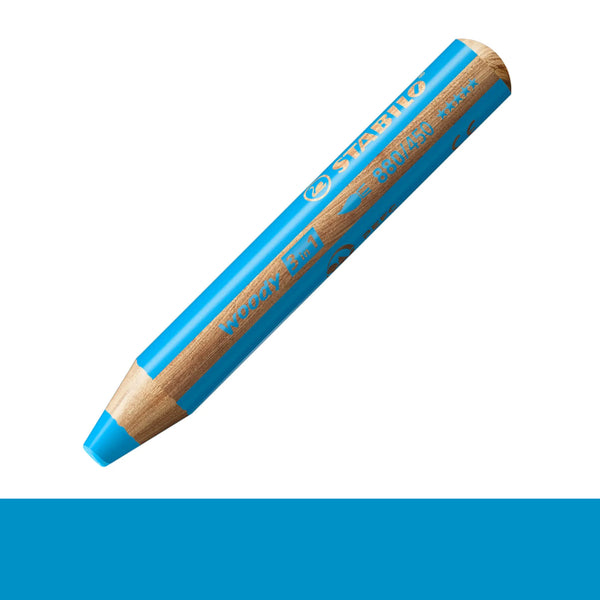 Stabilo Woody 3-in-1 Pencils CYAN BLUE