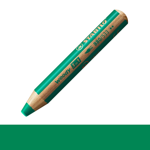Stabilo Woody 3-in-1 Pencils DARK GREEN
