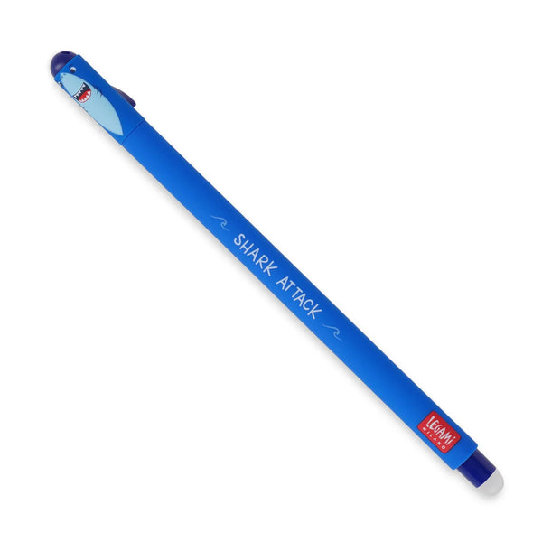 Legami Erasable Gel Pen - Shark, Blue Ink