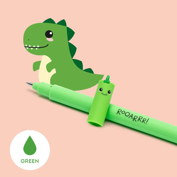 Legami Erasable Gel Pen - Dino, Green Ink
