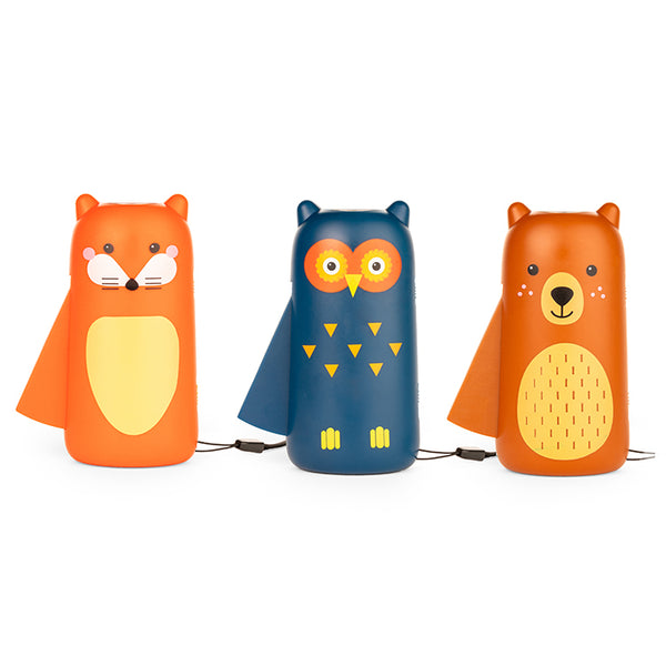 Kikkerland Kidoki Squeeze Flashlight - Forest Friends, Assorted