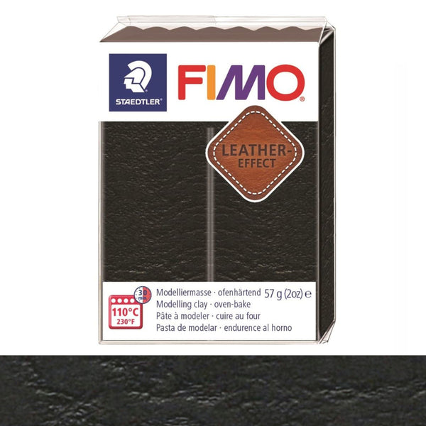 Fimo Effect Polymer Clay 57g BLACK LEATHER EFFECT
