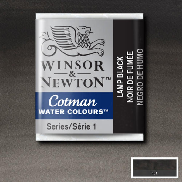 Winsor & Newton Cotman Watercolour Half Pans LAMP BLACK