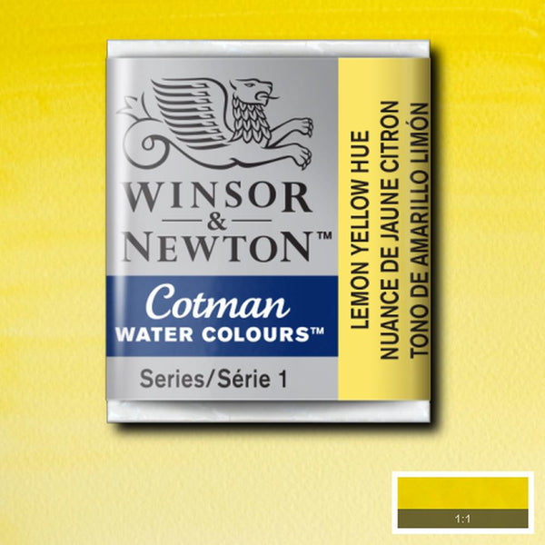 Winsor & Newton Cotman Watercolour Half Pans LEMON YELLOW HUE