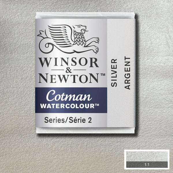 Winsor & Newton Cotman Watercolour Half Pans S2 SILVER