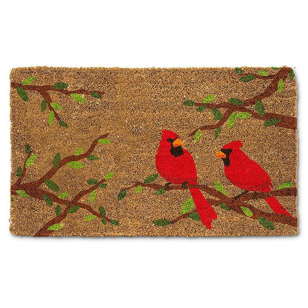 Abbott Coco Coir &amp; PVC Rubber Doormat 18x30" Cardinal Pair in Branch