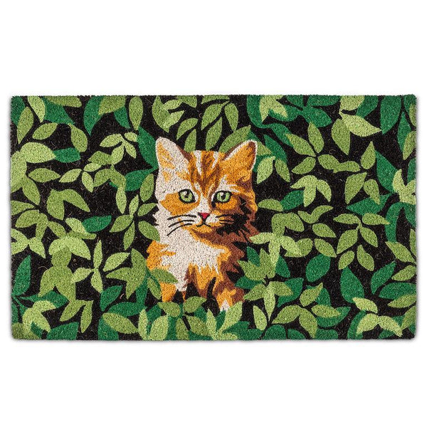 Abbott Coco Coir &amp; PVC Rubber Doormat 18x30" Kitten in Greenery Doormat